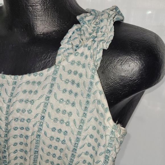 Jessica Simpson Maxi Sundress Eyelet Lace Ruffled Strap sz SMALL boho - Picture 2 of 6